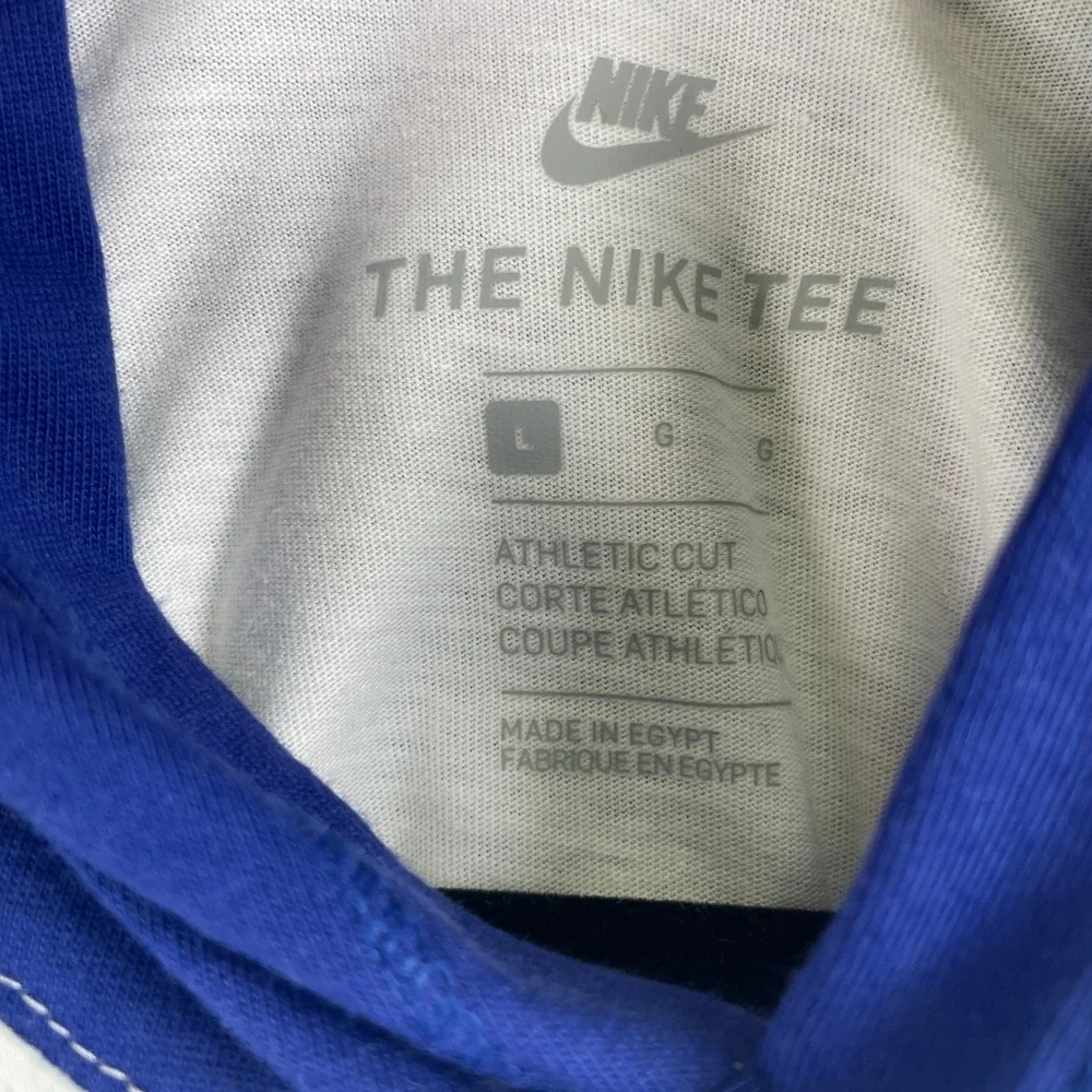 Nike Tee Athletic Cut Colorblock Retro Y2K Long Sleeve Hoodie Green Blue Sport L